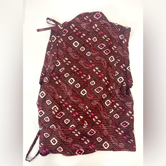 Isabel Marant Maroon Sleeveless 100% Silk Theo Blouse Mandarin Collar sz 34 - Picture 10 of 15